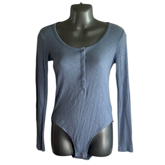 aerie Tops - aerie Baby Blue Longsleeve Bodysuit